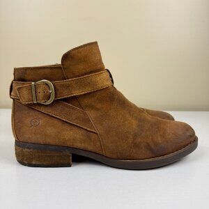 EUC Born Jorgette Brown/Rust Distressed Suede Ankle Boots